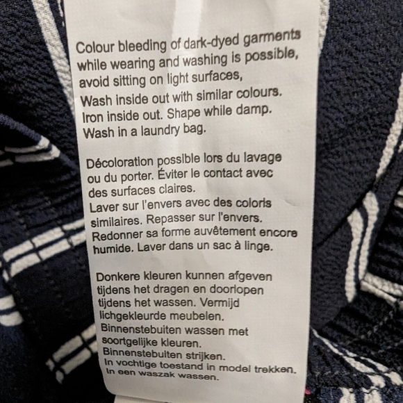 Laura Kent Sheer Navy striped wide leg pants, beach coverage,   Sz16 - Picture 14 of 15